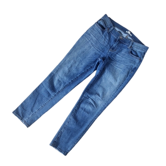 Eileen Fisher Organic Cotton Denim Jeans Size 2P Classic Stretch Light Distress. - Picture 1 of 8